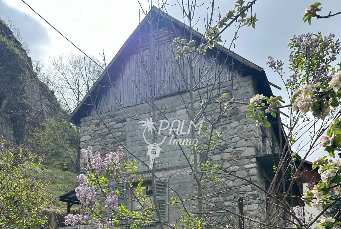 Maison en pierre à rénover avec terrain à Saint-Etienne-de-Tinée, vue montagne 
