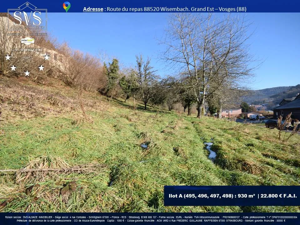 Terrains constructibles à Wisembach - Parcelles non viabilisées de 930 à 1880 m² 