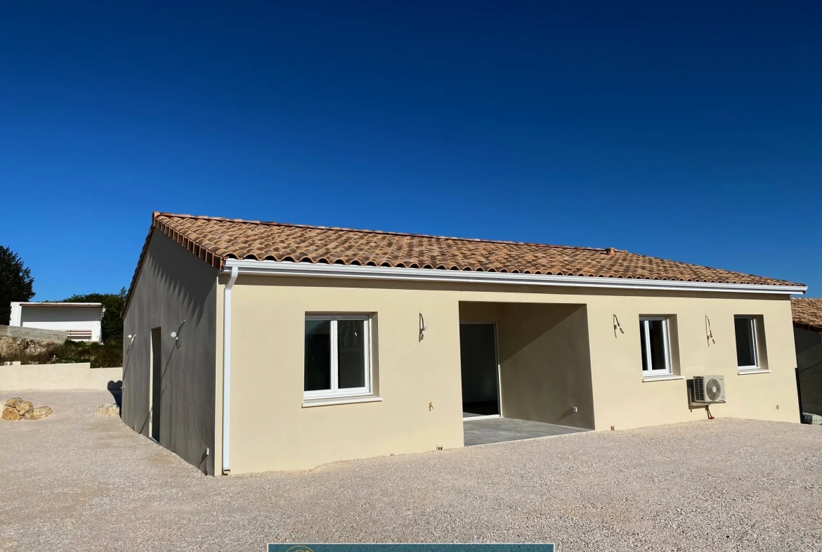 Villa neuve de 98 m² avec garage à Pouzolles - Terrasse et jardin piscinable 