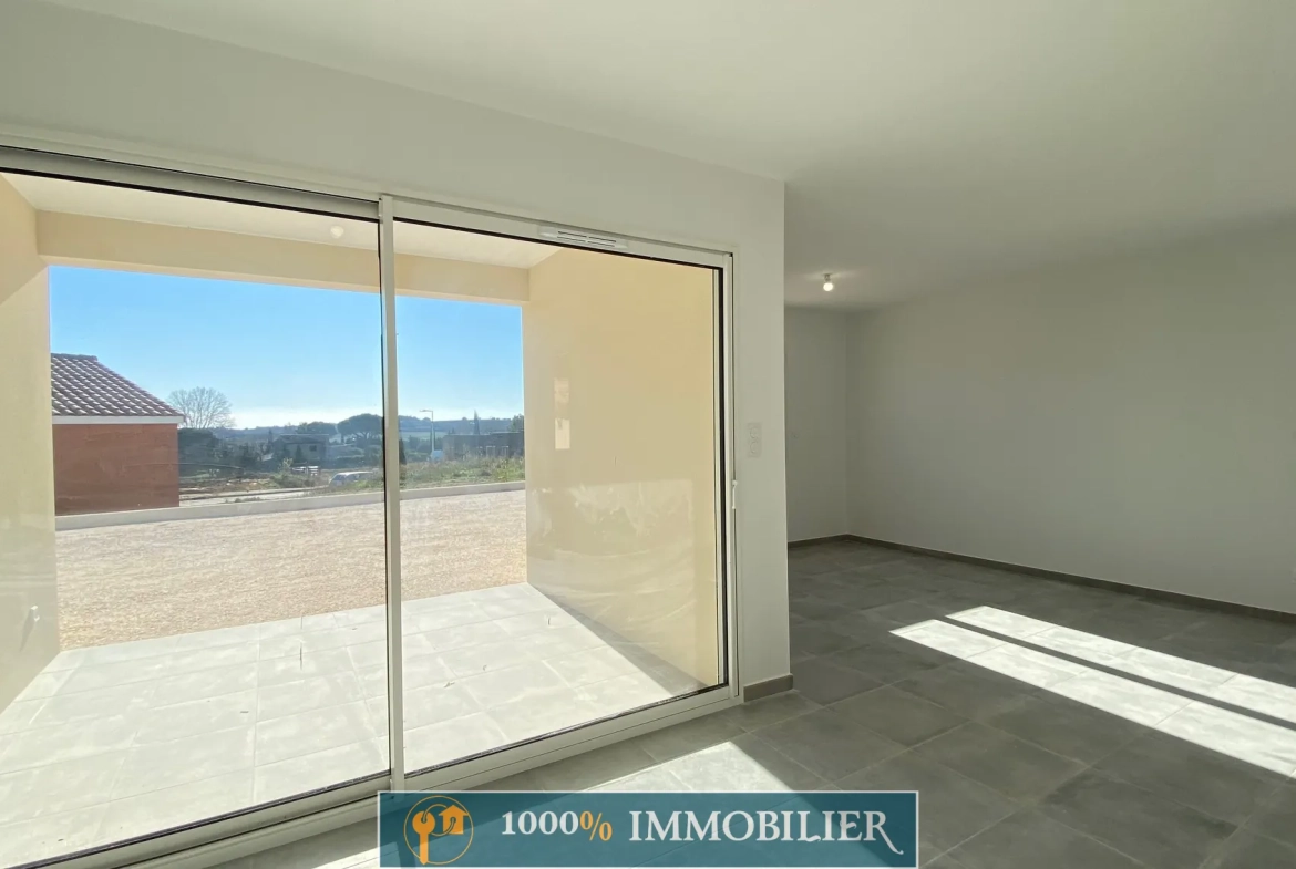 Villa neuve de 98 m² avec garage à Pouzolles - Terrasse et jardin piscinable 