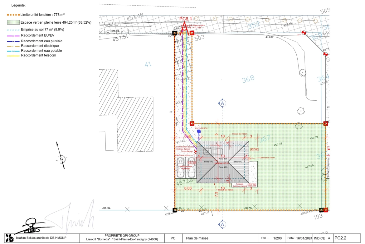 Terrain à bâtir de 778 m² à Saint-Pierre-en-Faucigny avec permis de construire accepté 