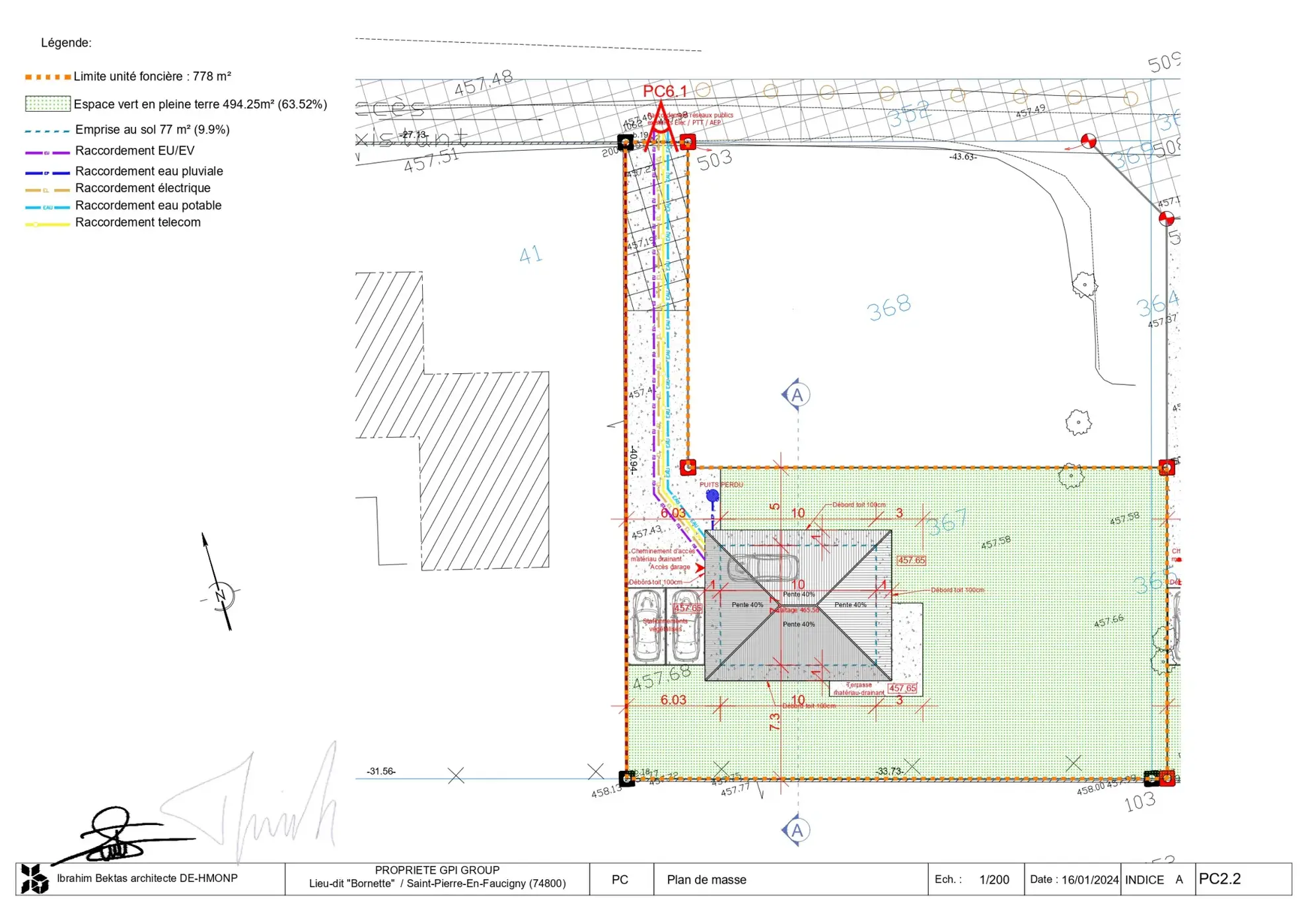 Terrain à bâtir de 778 m² à Saint-Pierre-en-Faucigny avec permis de construire accepté 