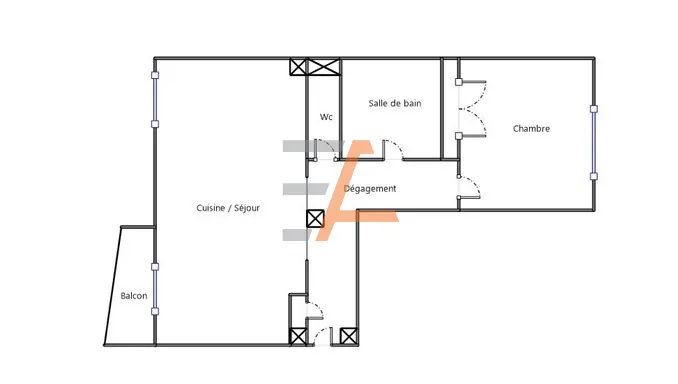 Appartement T2 rénové avec balcon à Saint-Étienne – Quartier Jacquard/Préfecture 