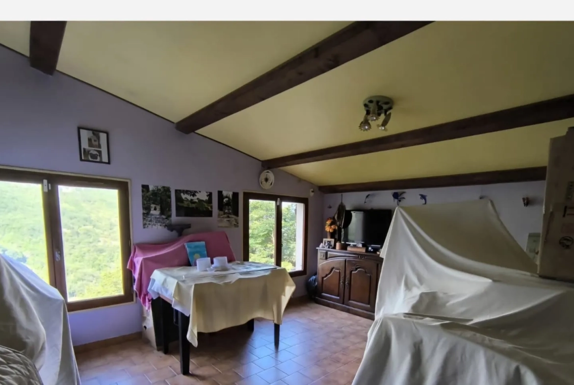 Maison familiale avec grand terrain, garage et vue panoramique à Castillon 06500 