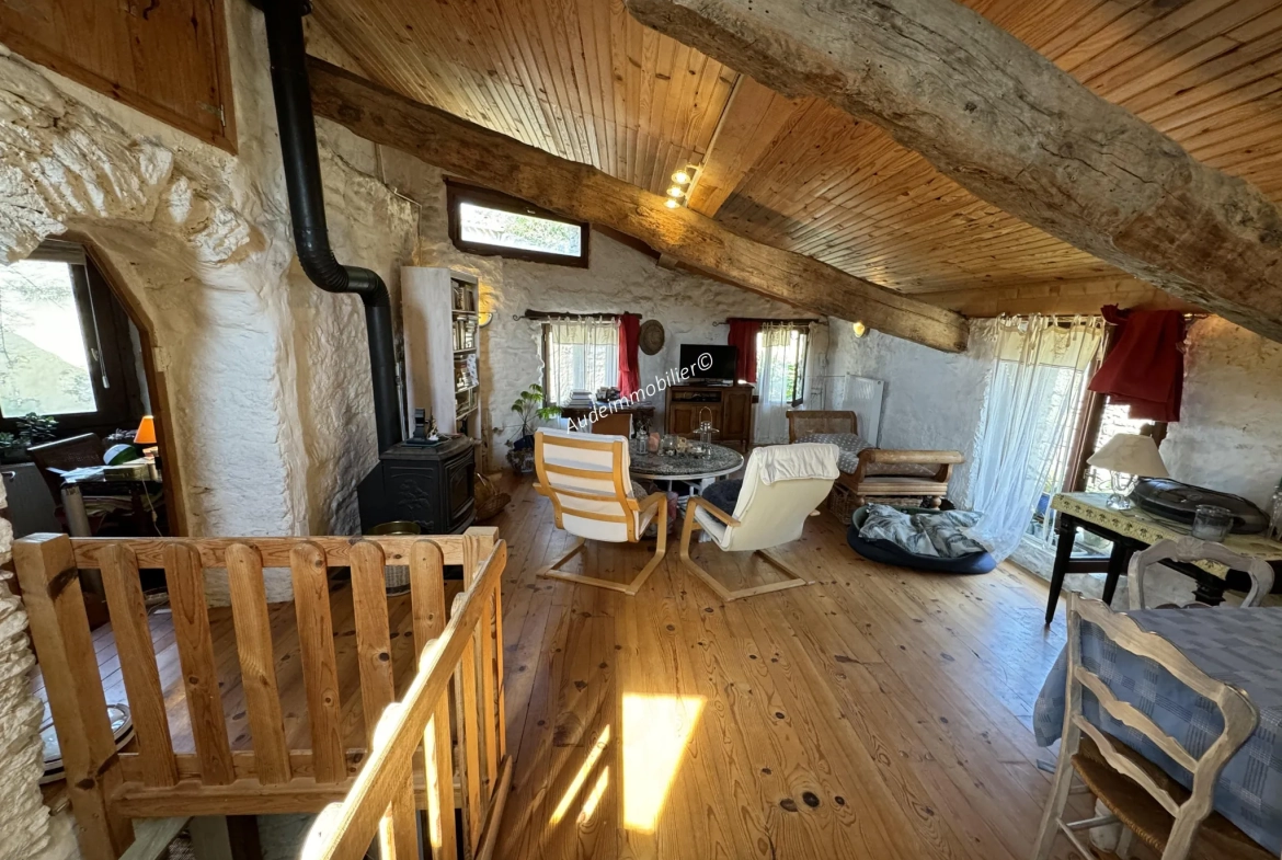 Maison en pierres avec jardin et terres dans la vallée de Limoux 