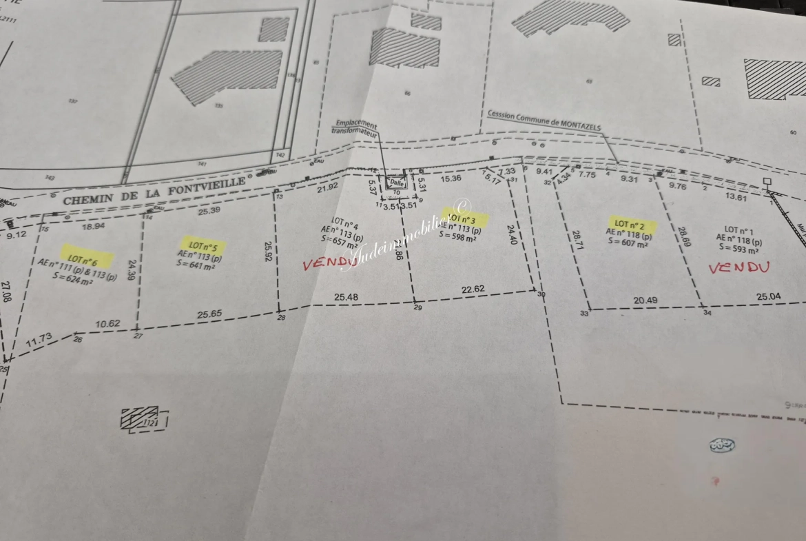 Terrain à bâtir viabilisé à Montazels, Haute-Vallée, 607 et 624 m² 