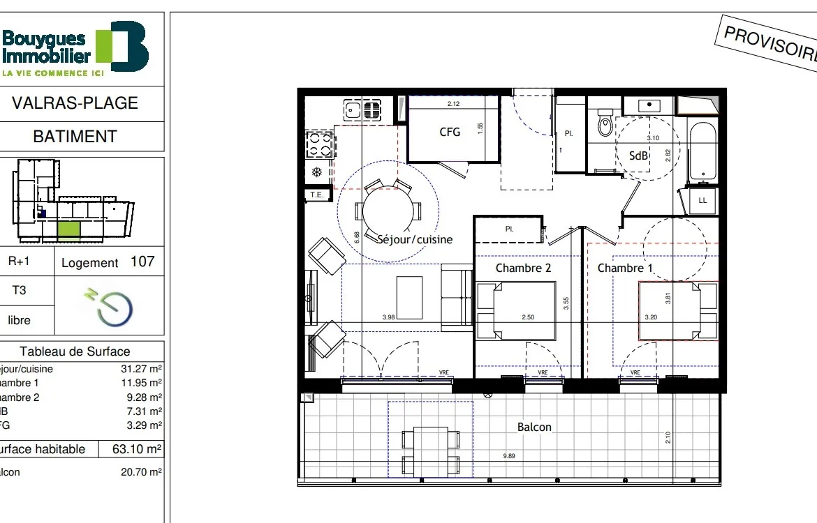 Appartement T3 neuf à Valras Plage avec balcon et parking - Livraison 2027 