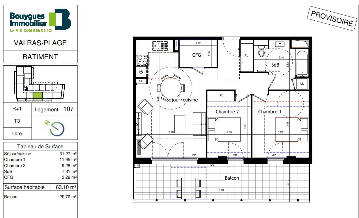 Appartement T3 neuf à Valras Plage avec balcon et parking - Livraison 2027 
