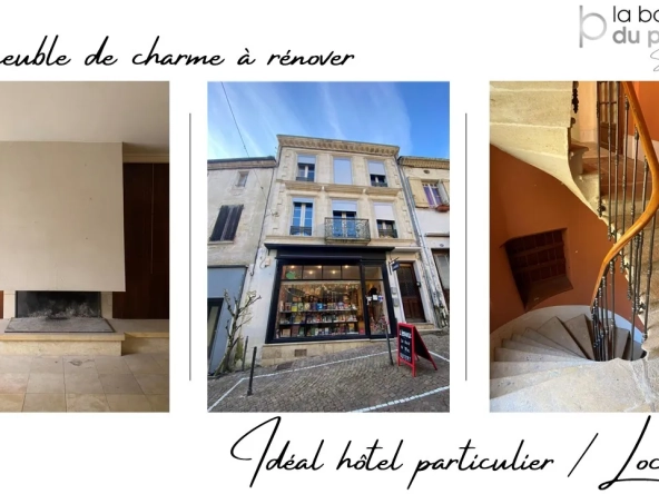 Immeuble de charme à La Réole avec cour, cave et potentiel d'investissement