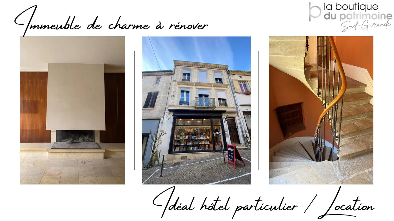 Immeuble de charme à La Réole avec cour, cave et potentiel d'investissement 