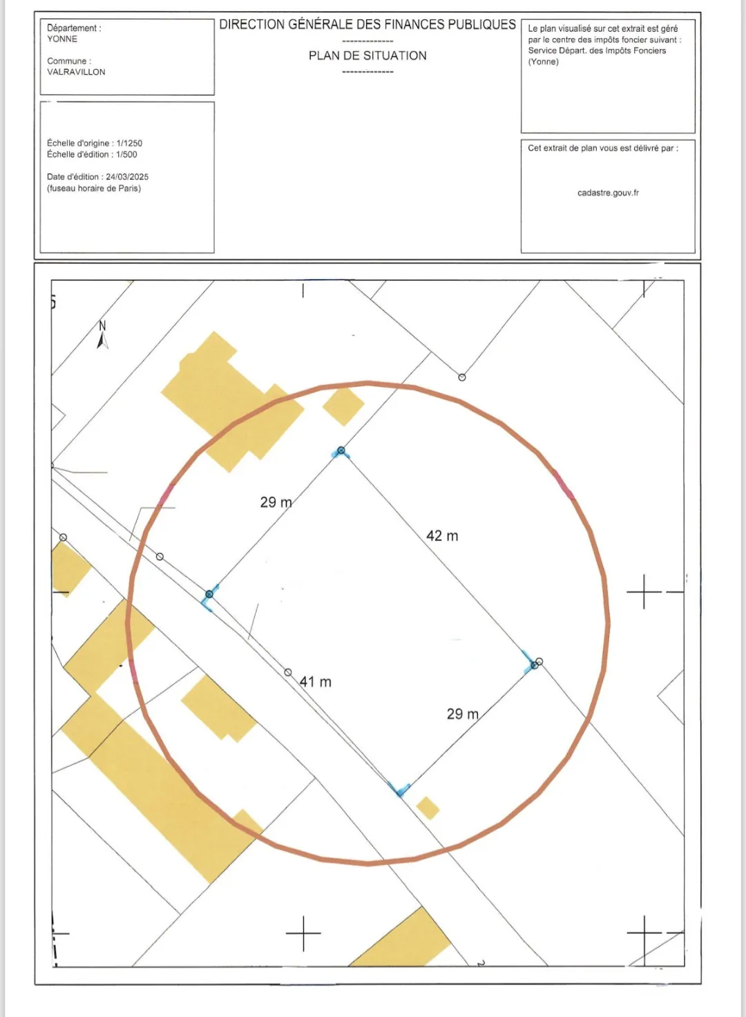 Terrain constructible de 1189 m² à Laduz, proche Auxerre et Joigny 