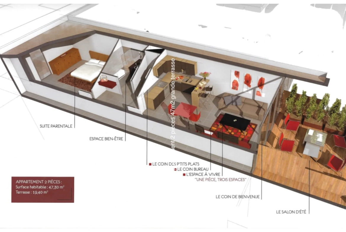 Appartement T2 avec terrasse et parking à Juvignac - Résidence de Standing 