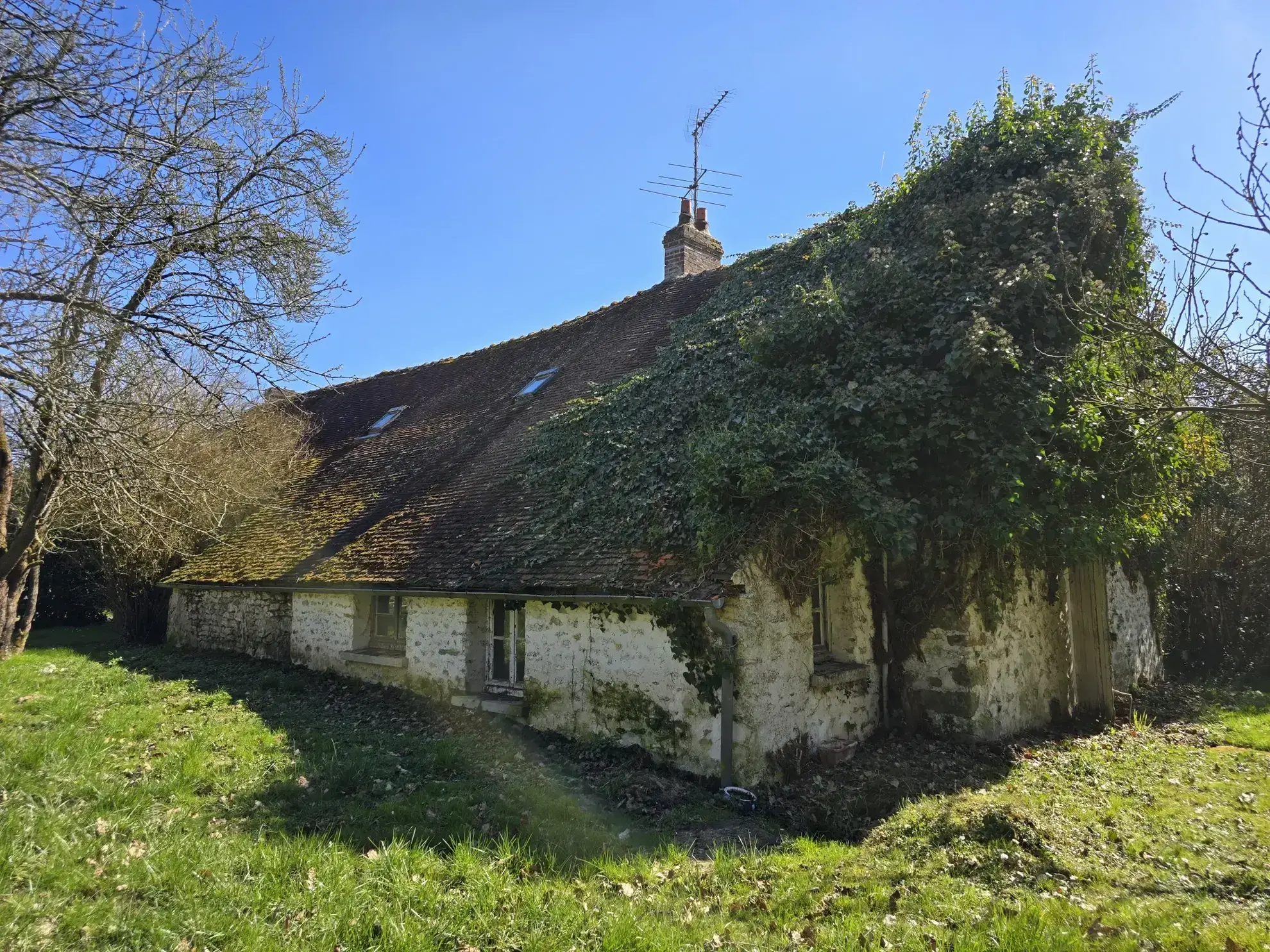 Charmante longère en pierre à rénover à Beton-Bazoches, proche N4, terrain de 4000 m² 