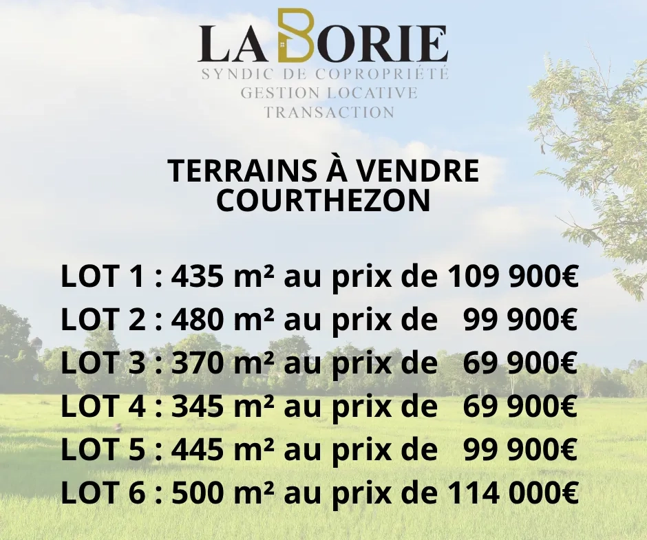 Terrain à bâtir à Courthézon - Lotissement de 6 terrains disponibles 