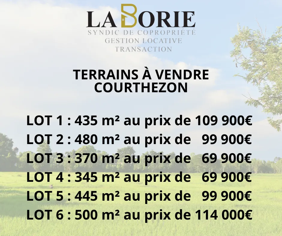 Terrain à bâtir à Courthézon - Lotissement de 6 terrains disponibles 
