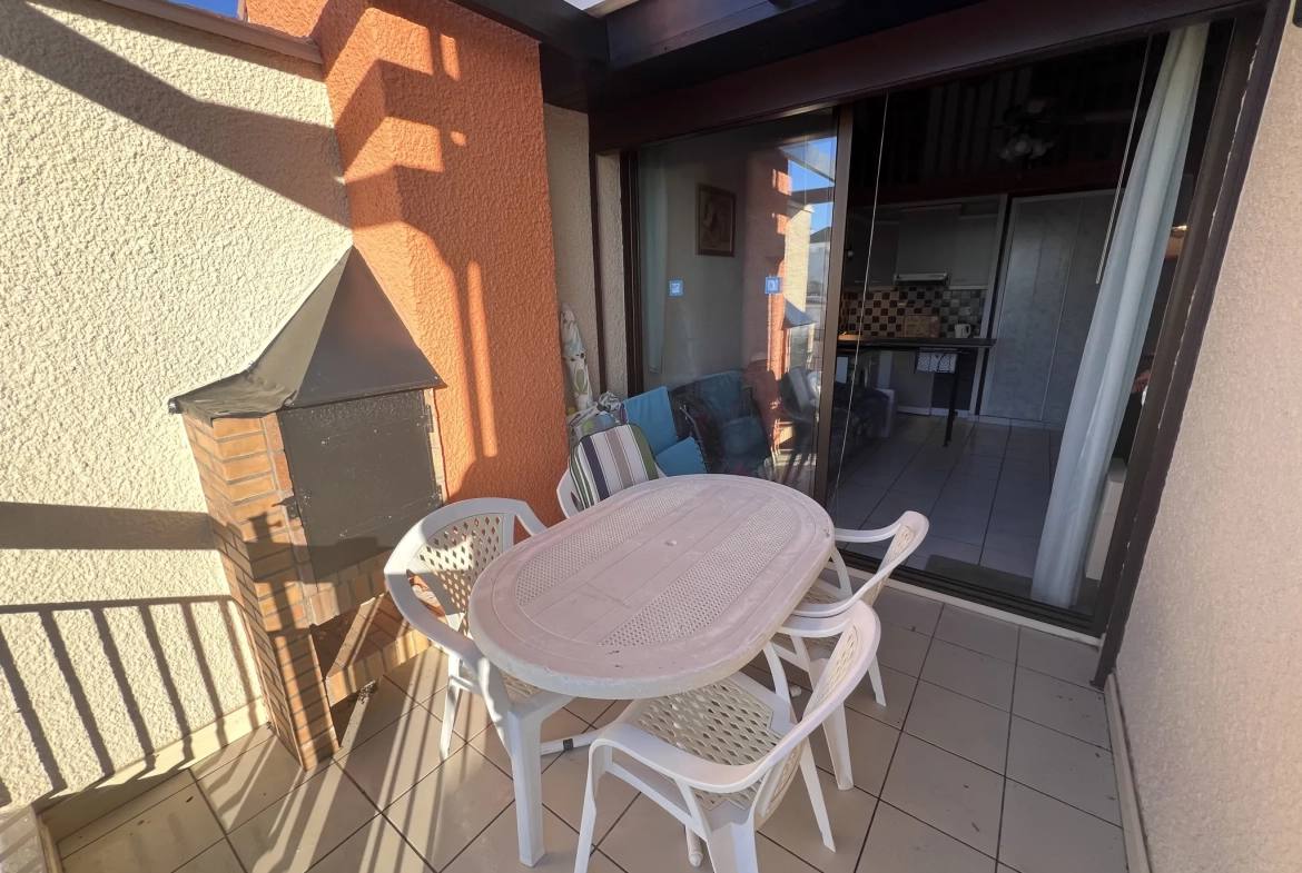 Appartement 2 pièces avec mezzanine, terrasse et vue sur Pyrénées au Barcarès 