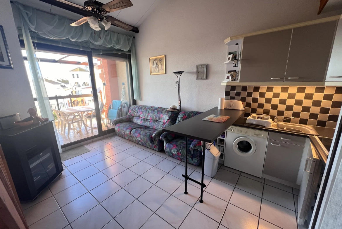 Appartement 2 pièces avec mezzanine, terrasse et vue sur Pyrénées au Barcarès 
