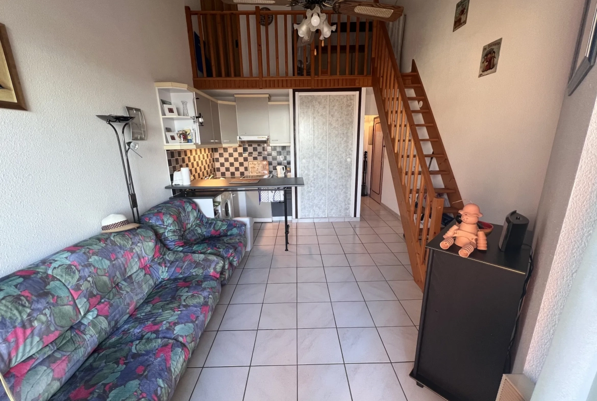 Appartement 2 pièces avec mezzanine, terrasse et vue sur Pyrénées au Barcarès 
