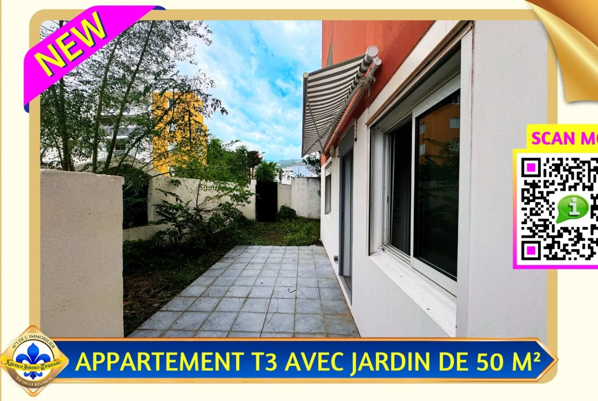 Appartement T3 avec jardin privatif à Saint-Denis - Emplacement privilégié 