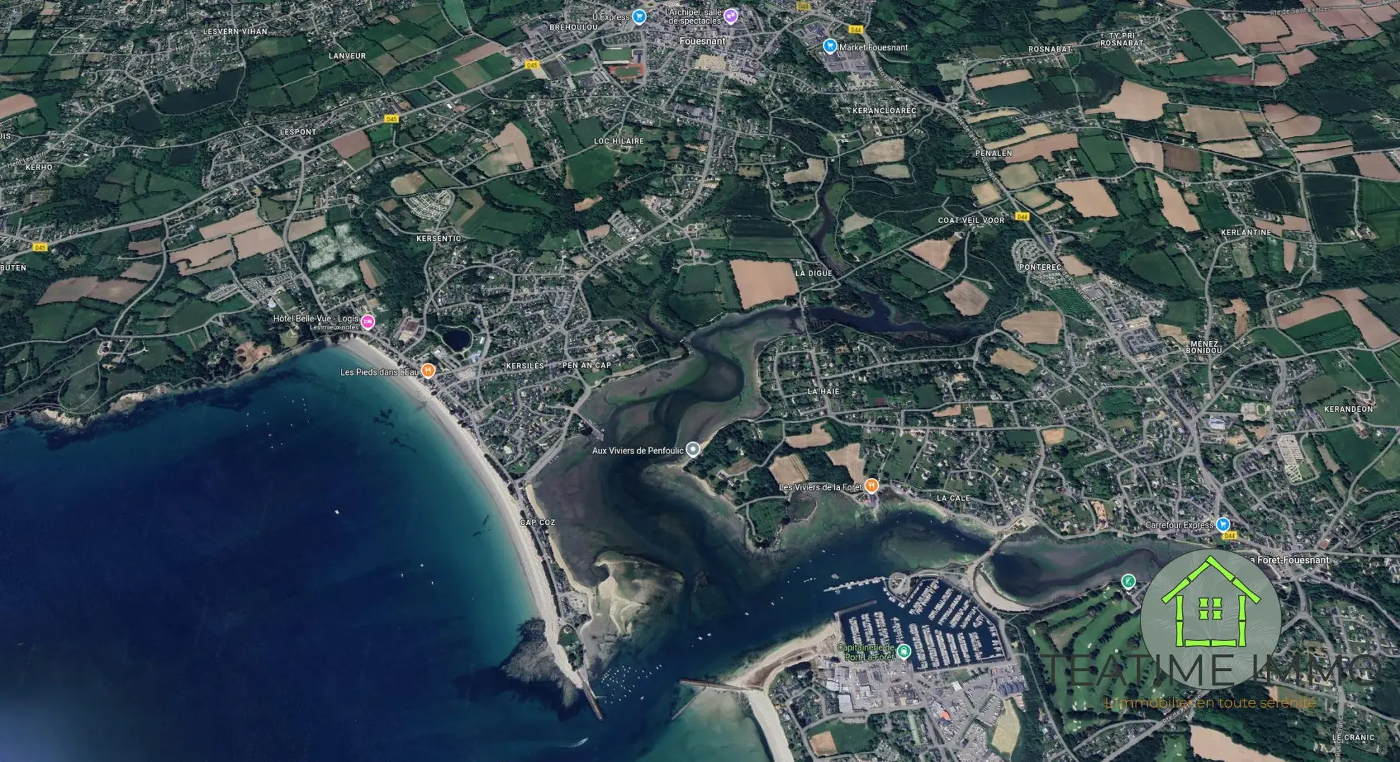 À vendre maison mitoyenne de 50 m² à Fouesnant, investissement locatif et résidence secondaire 