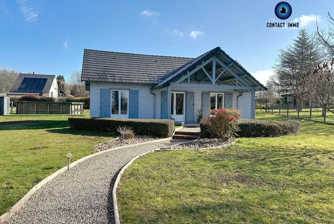 Vente chalet en bois massif avec piscine et grand terrain à Beynat 