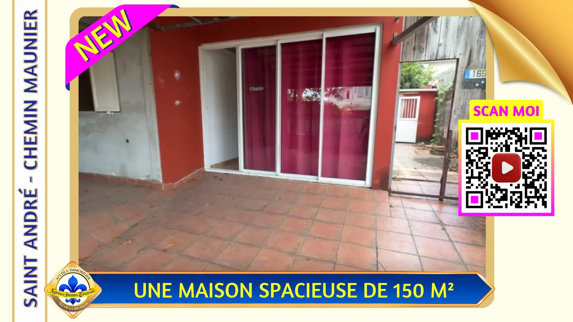 Maison à vendre à Saint-André - 150 m², 5 chambres, terrasse, terrain de 250 m² 