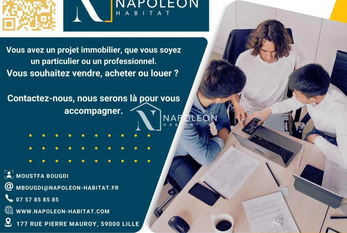 Bureau de 77 m² face à la mairie de Lille à vendre 