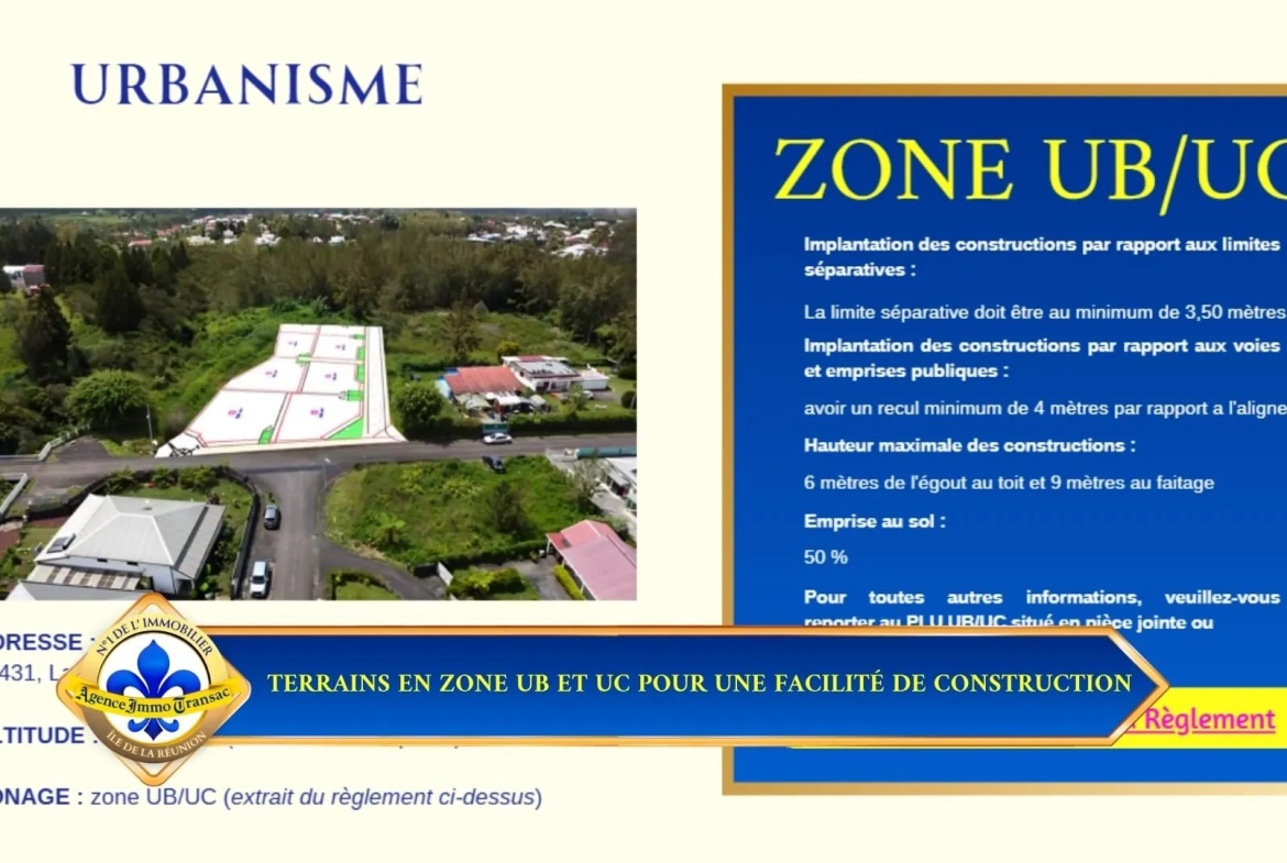 Terrain viabilisé à La Plaine des Palmistes avec vue montagne, proximité écoles et commerces 