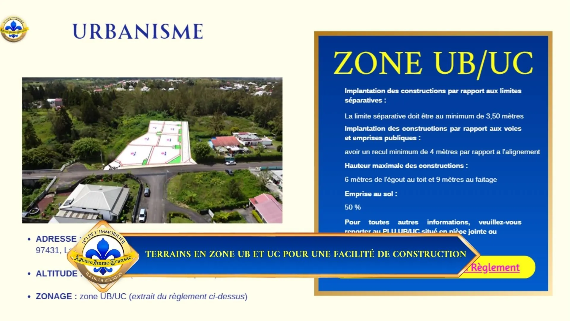 Terrain viabilisé à La Plaine des Palmistes avec vue montagne, proximité écoles et commerces 