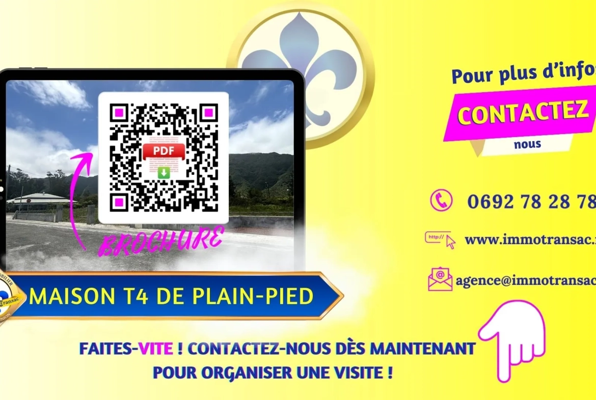Terrain viabilisé à La Plaine des Palmistes avec vue montagne, proximité écoles et commerces 
