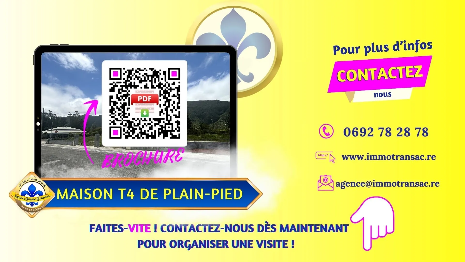 Terrain viabilisé à La Plaine des Palmistes avec vue montagne, proximité écoles et commerces 