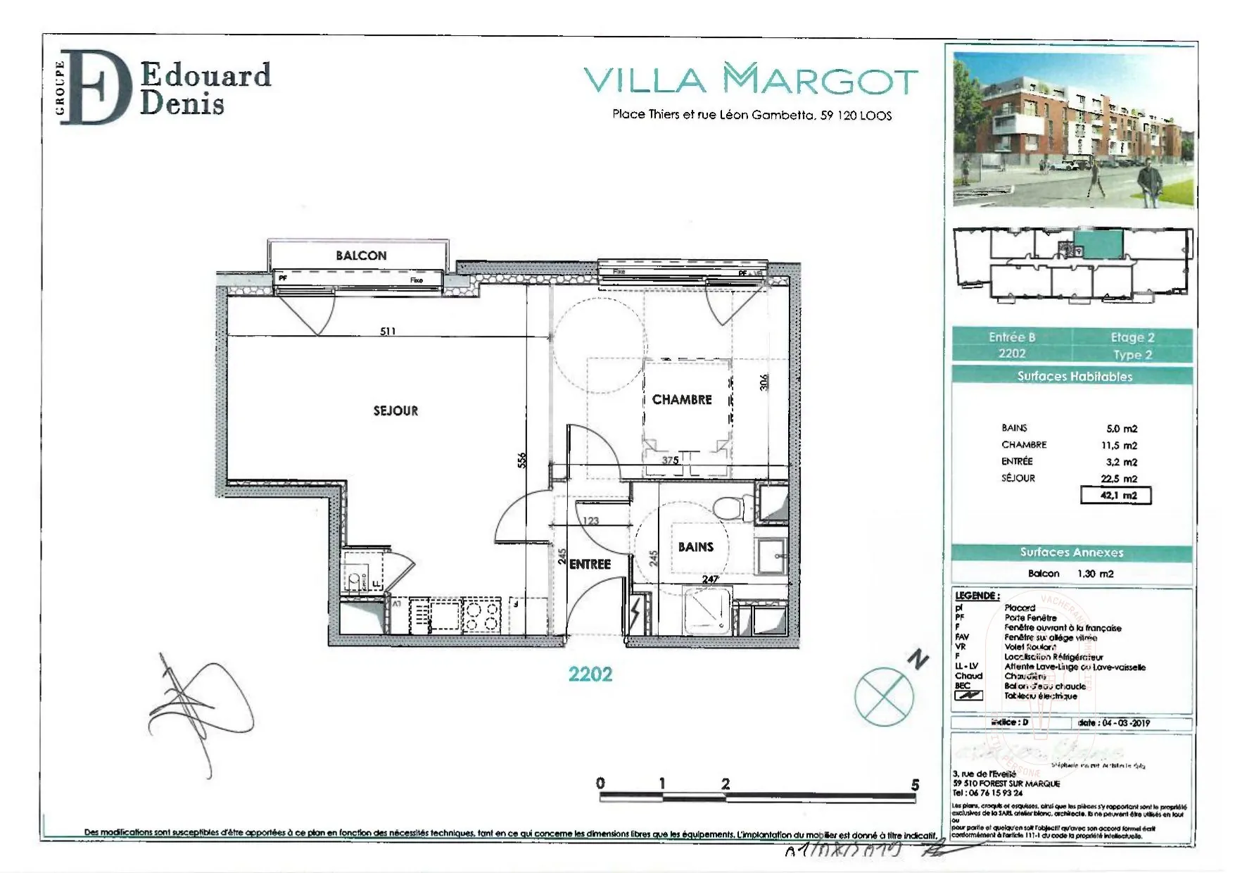 Achat appartement T2 neuf à Loos avec balcon et parking en sous-sol 