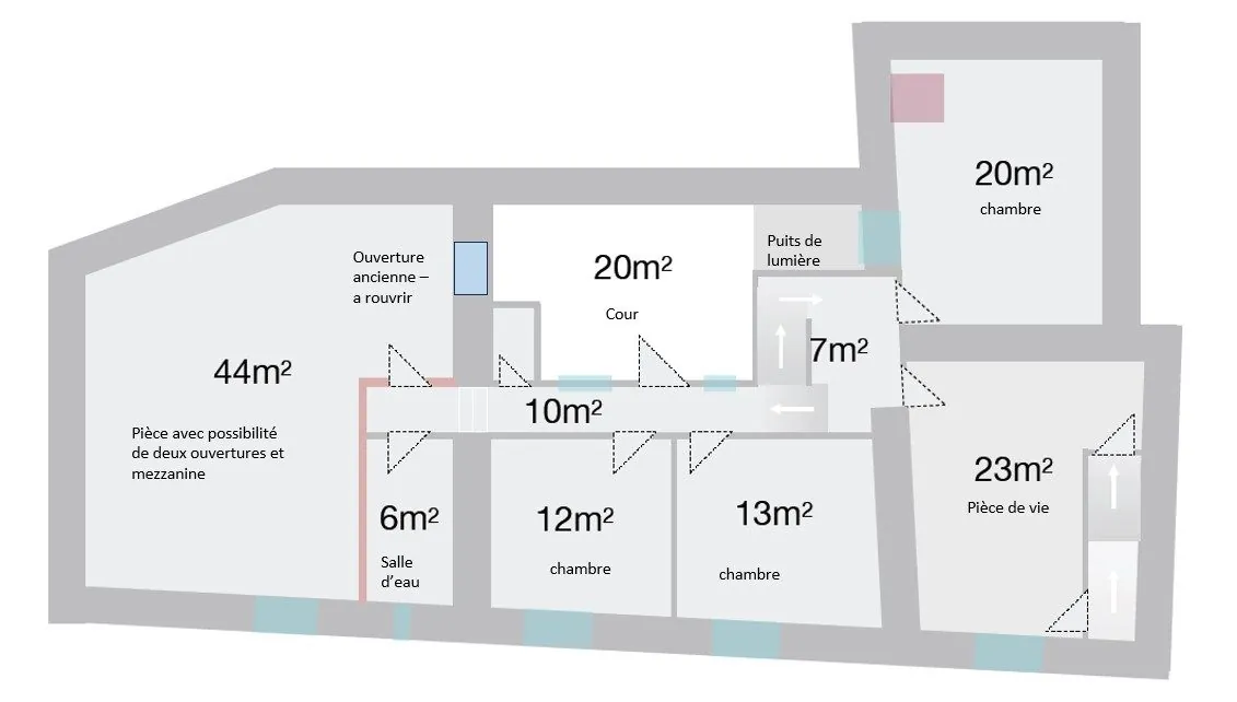 Maison vigneronne à rénover avec grand potentiel à Roujan 