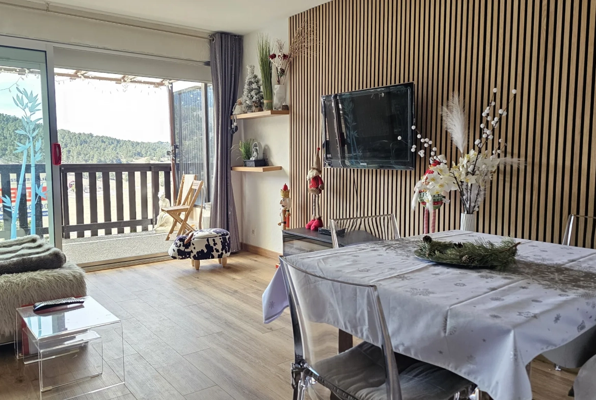 Superbe appartement duplex de 80 m² à Greolieres les Neiges, vue montagne et ski 