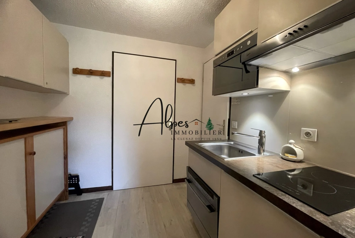Studio meublé à vendre à Manigod, vue montagne, proche pistes 