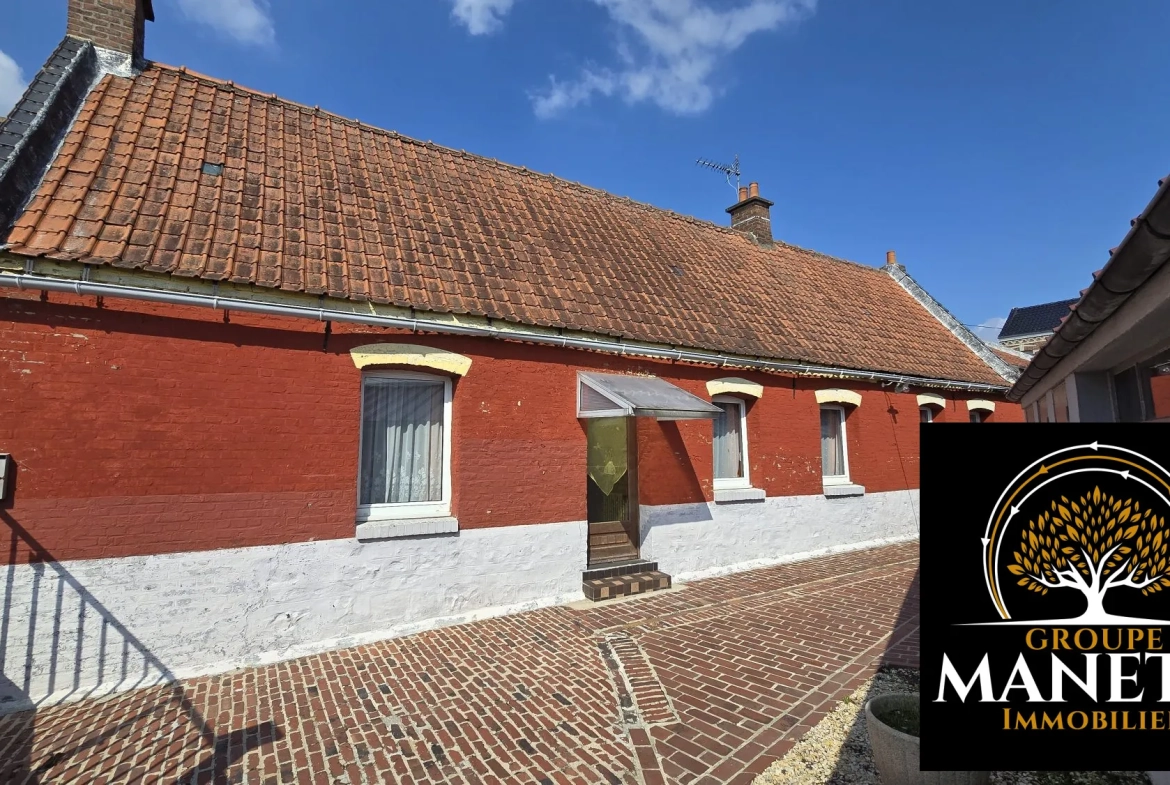 Longère à rénover à Vitry en Artois – Maison de plain-pied avec jardin et garage 