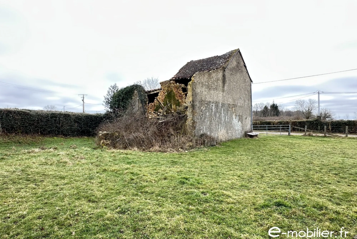 Maison à rénover ou à reconstruire dans le Brionnais avec terrain de 500 m² 