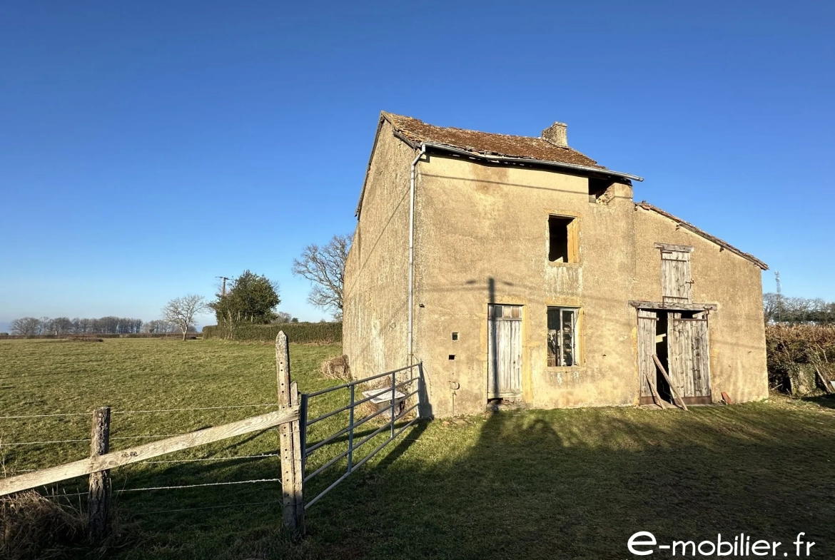 Maison à rénover ou à reconstruire dans le Brionnais avec terrain de 500 m² 