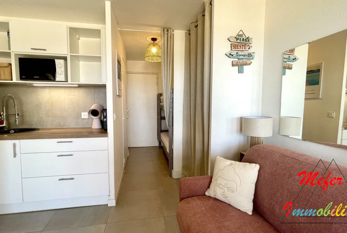 Appartement vue mer à Canet-en-Roussillon à deux pas de la plage 