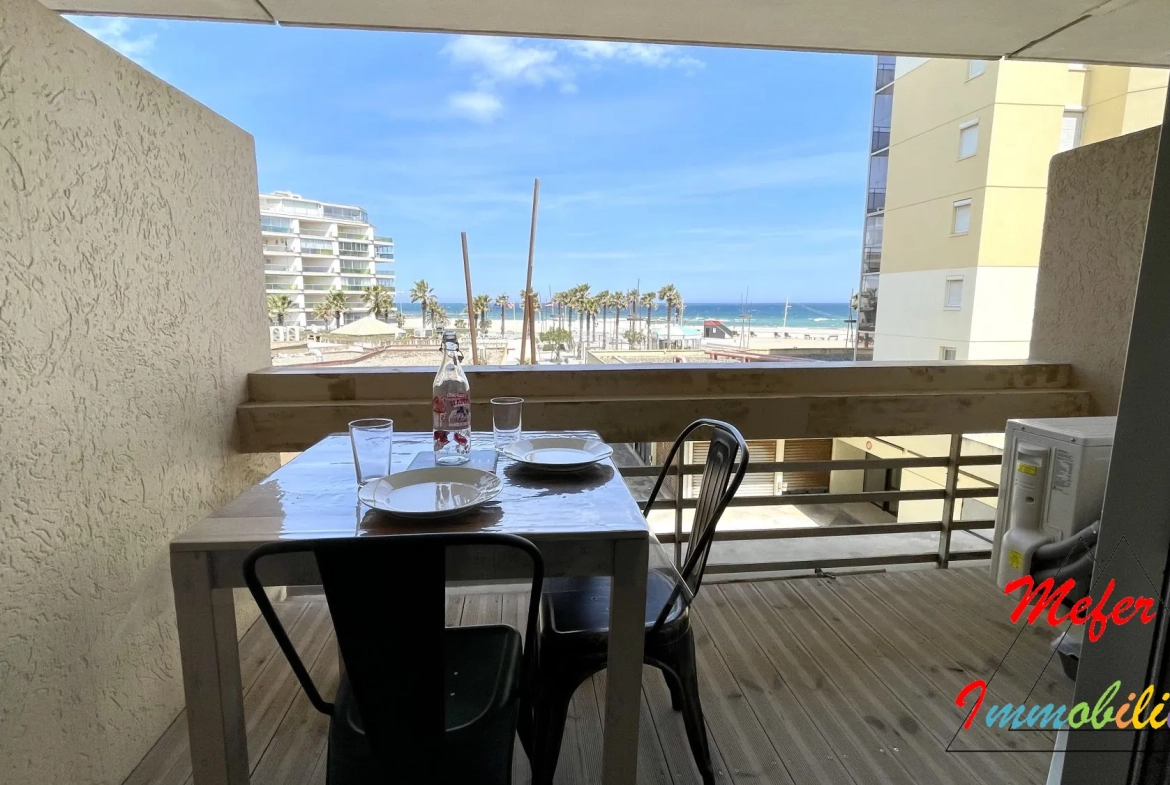 Appartement vue mer à Canet-en-Roussillon à deux pas de la plage 