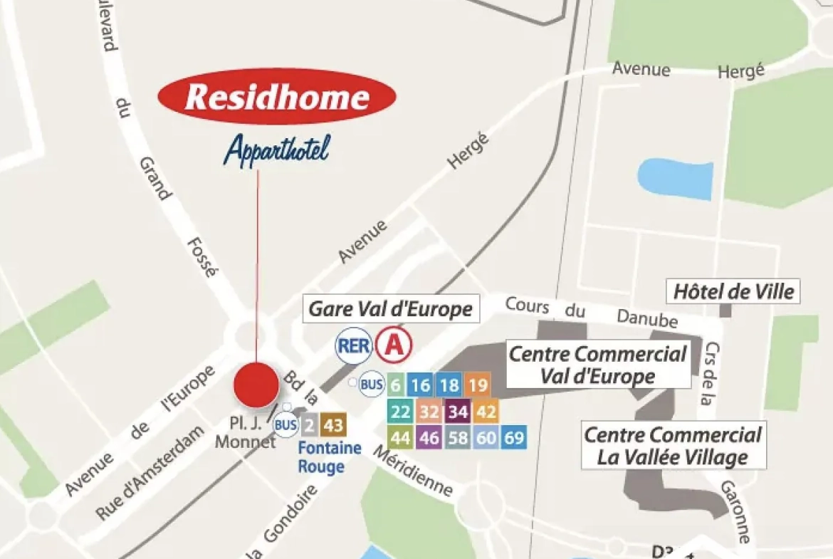 Appartement meublé à Montévrain dans la résidence Residhome, proche Disneyland - Investissement LMNP 