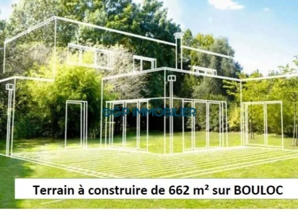 Terrain constructible plat de 662 m² à Bouloc proche Toulouse