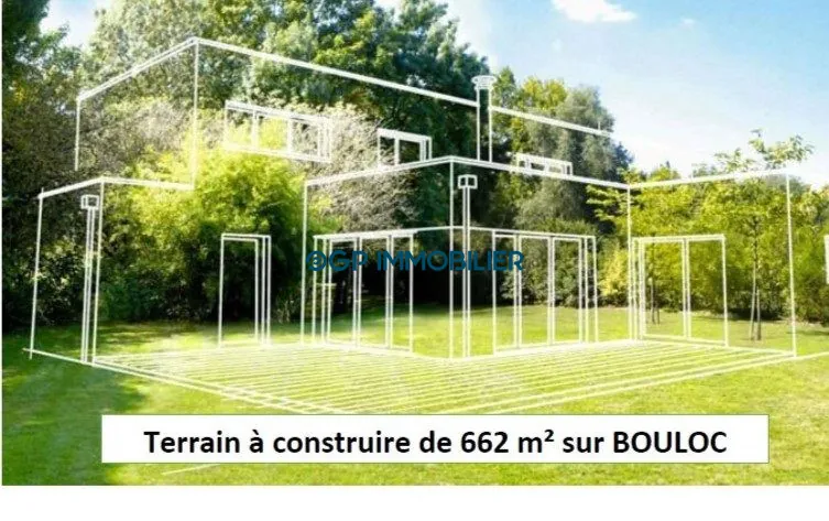 Terrain constructible plat de 662 m² à Bouloc proche Toulouse 