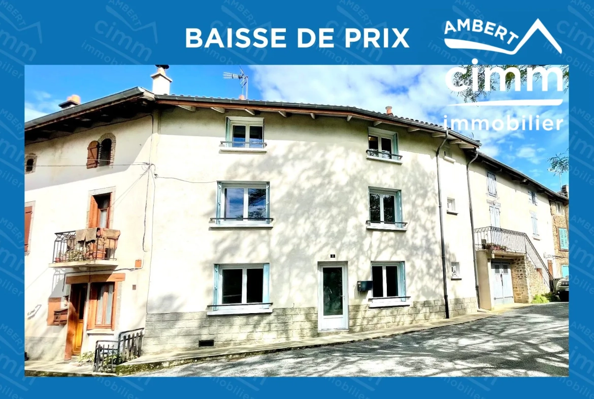 Maison de ville à vendre à Arlanc - 82 m² avec jardin et cave 