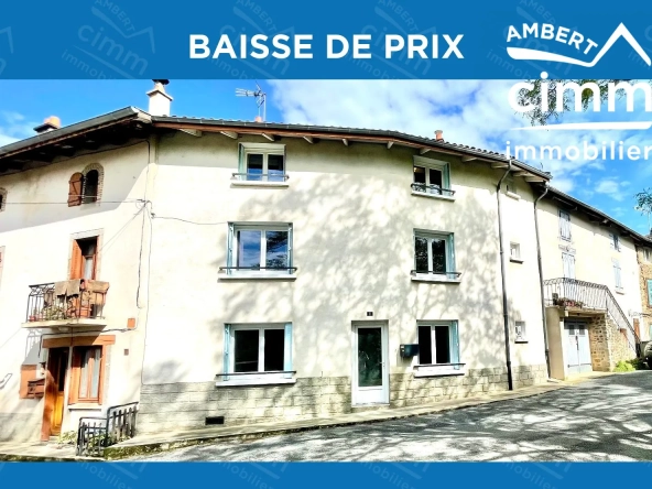 Maison de ville à vendre à Arlanc - 82 m² avec jardin et cave