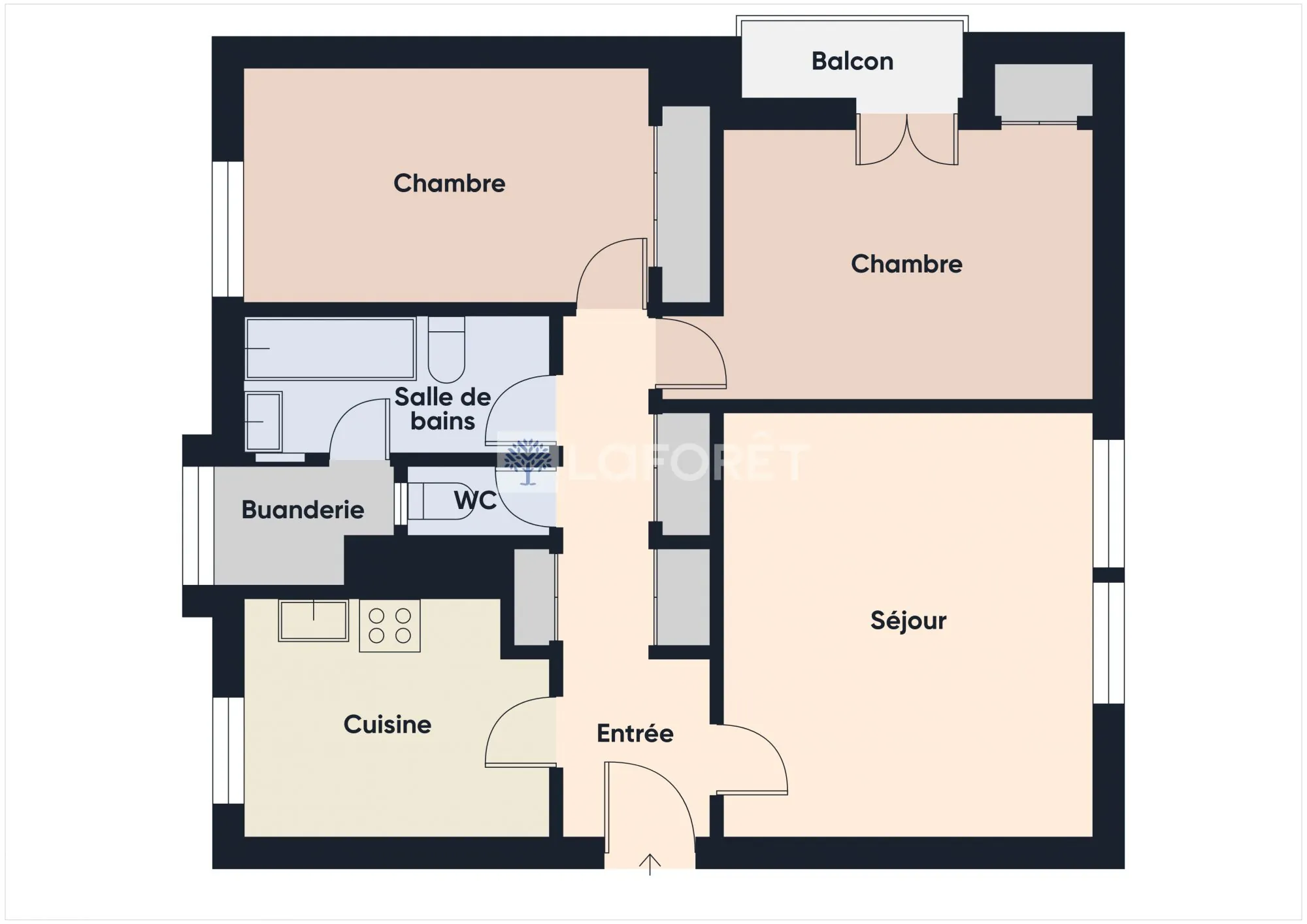 Appartement T3 avec vue mer à Douarnenez, 58 m², proche plage 