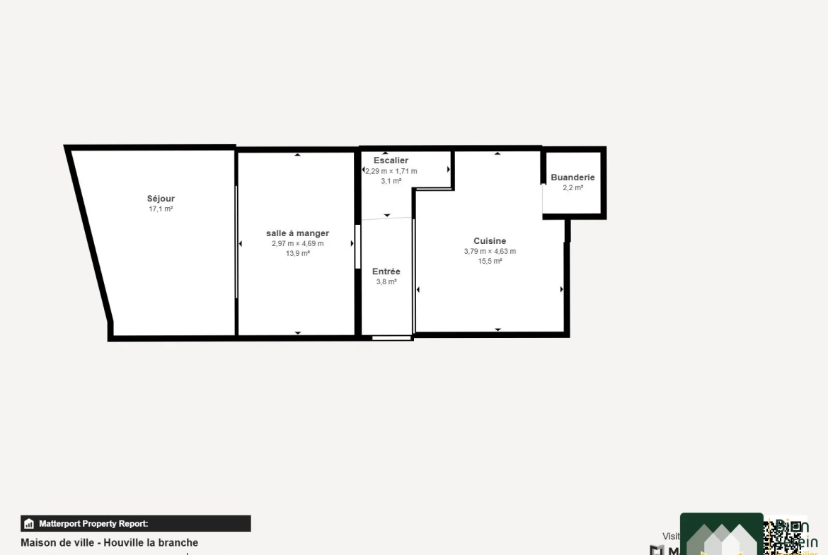 Plans rdc Maison de ville à Houville-la-Branche de 117m² avec cour et dépendance 