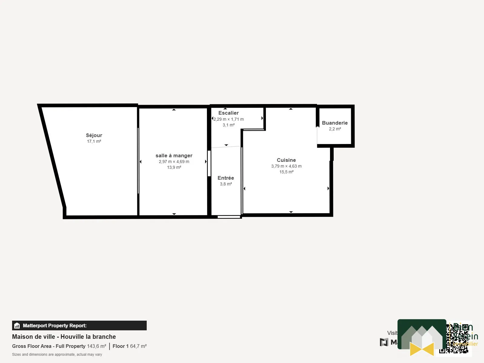 Plans rdc Maison de ville à Houville-la-Branche de 117m² avec cour et dépendance 