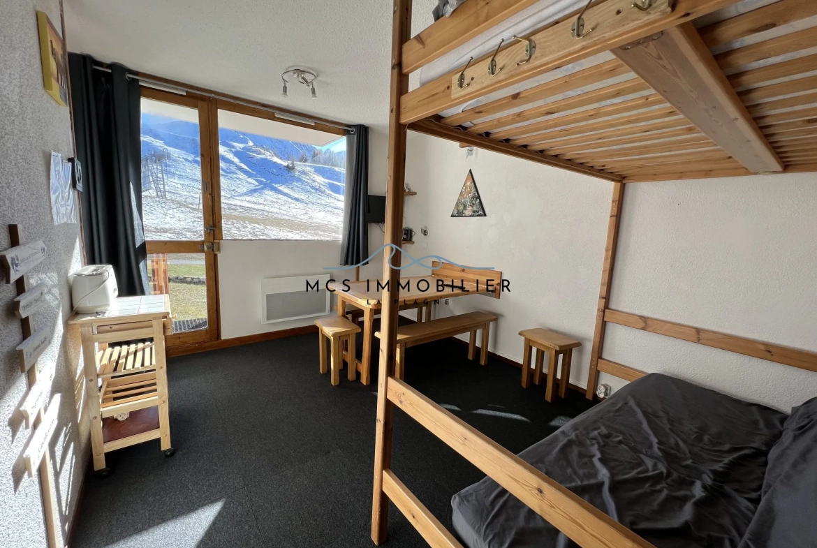 Studio dans résidence ski aux pieds à Plagne Villages - Exposition sud 