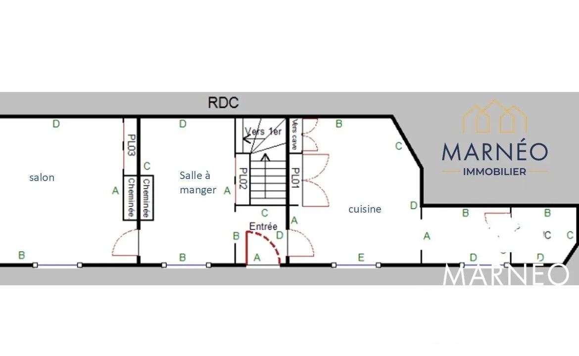 Maison de ville avec garage à Châlons-en-Champagne – Potentiel d'investissement 